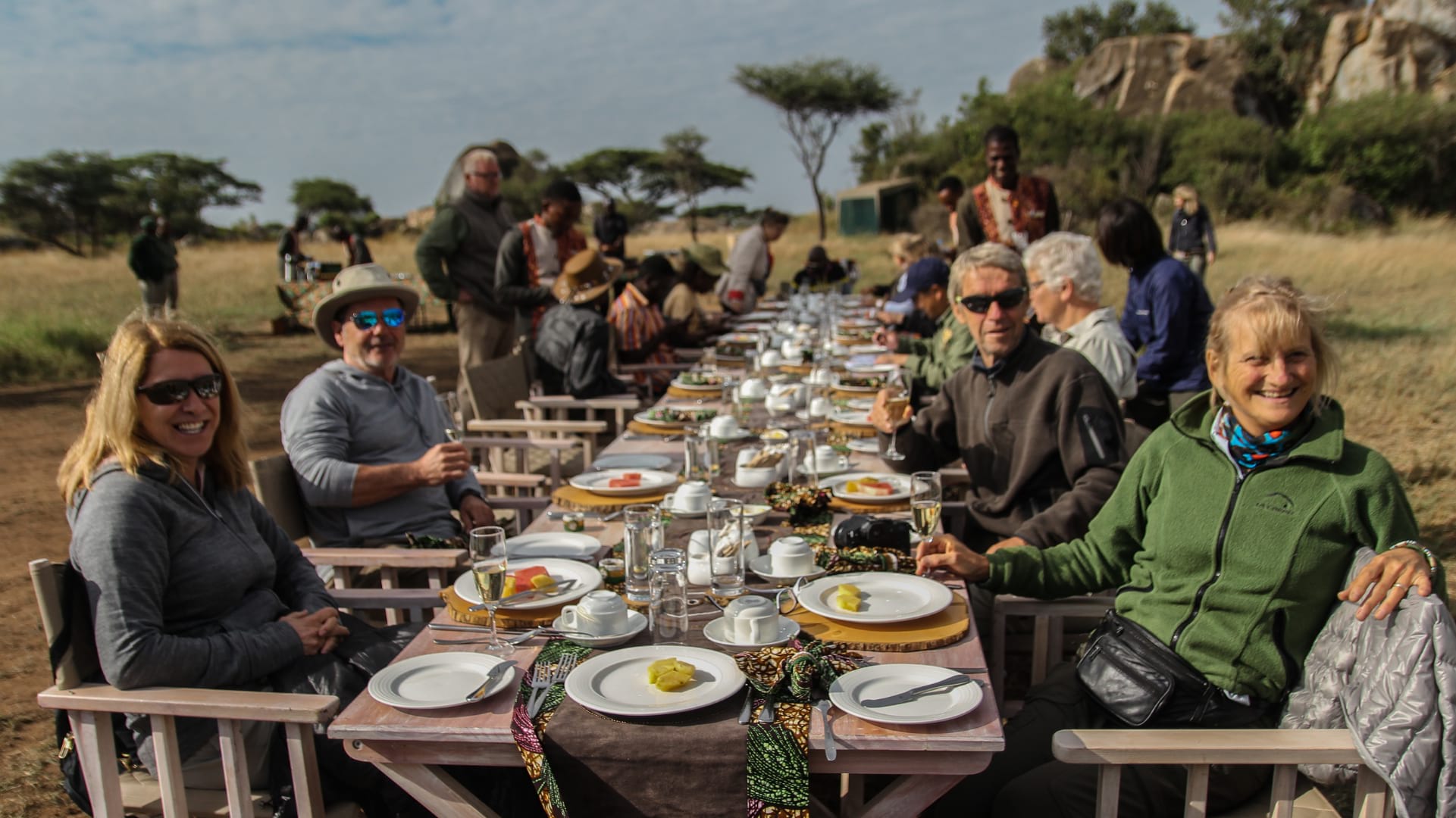 Bush breakfast after balloon safari