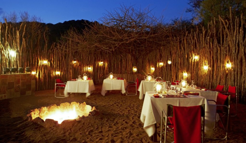 Romantic bush dinner anniversary safari Tanzania