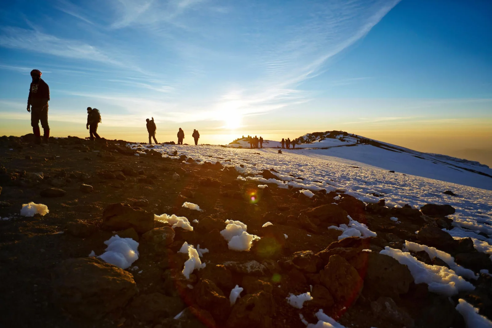 How Safe Is It to Climb Mount Kilimanjaro? | Complete Safety Guide by Boko Explorers 4 Climbers with headlamps on summit night