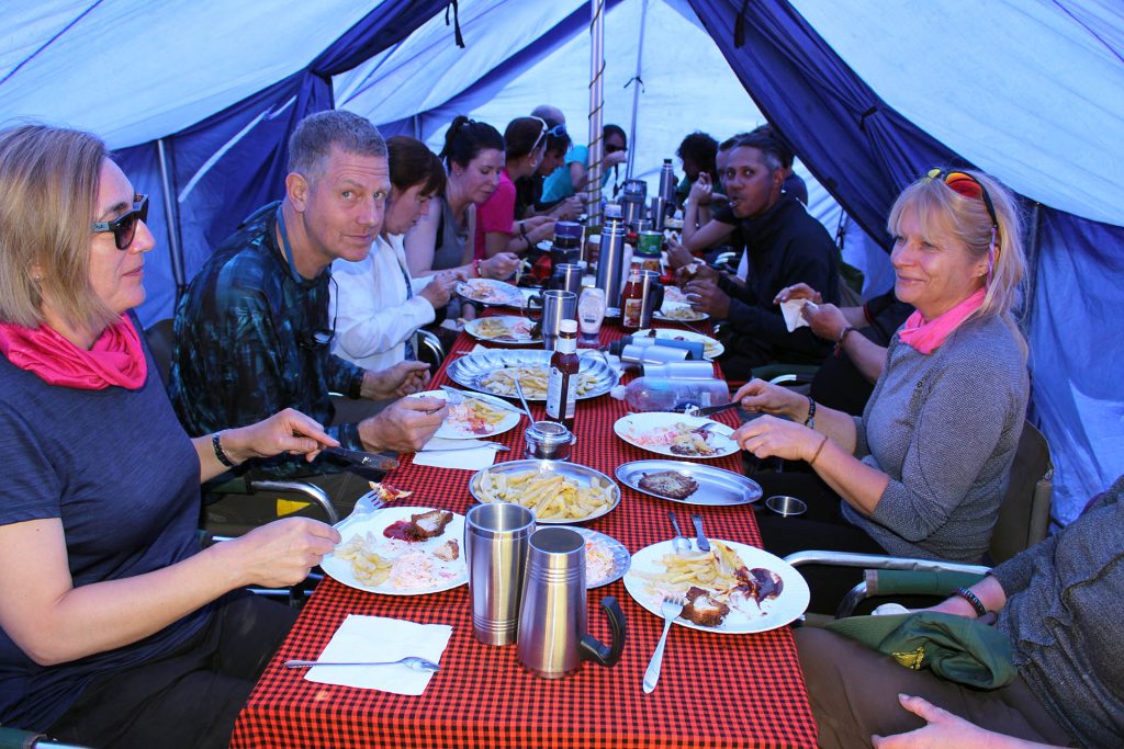 Private honeymoon camp setup on Mount Kilimanjaro